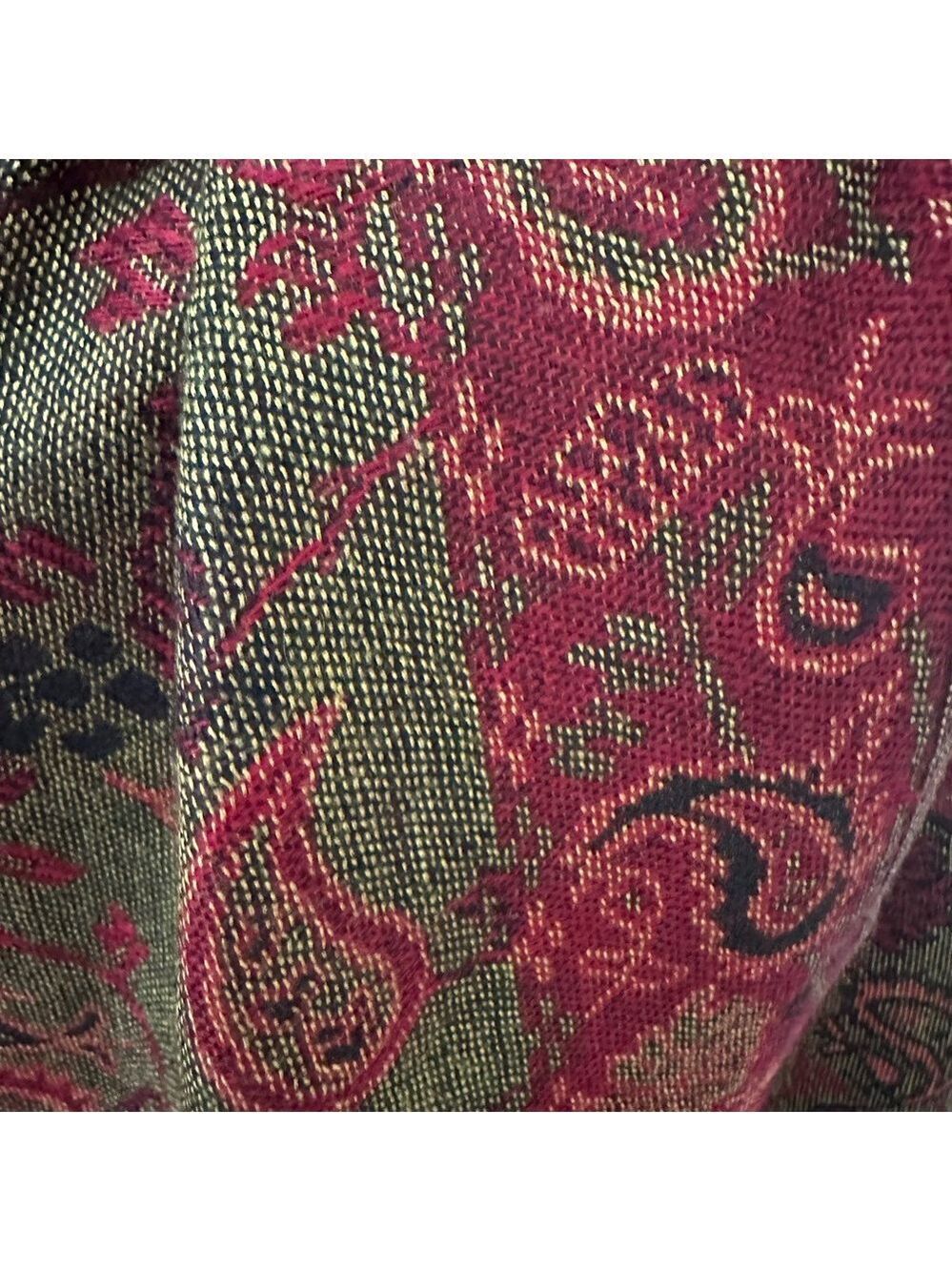 Luxurious Floral Red and Gold Wrap Scarf - Picture 3 of 4